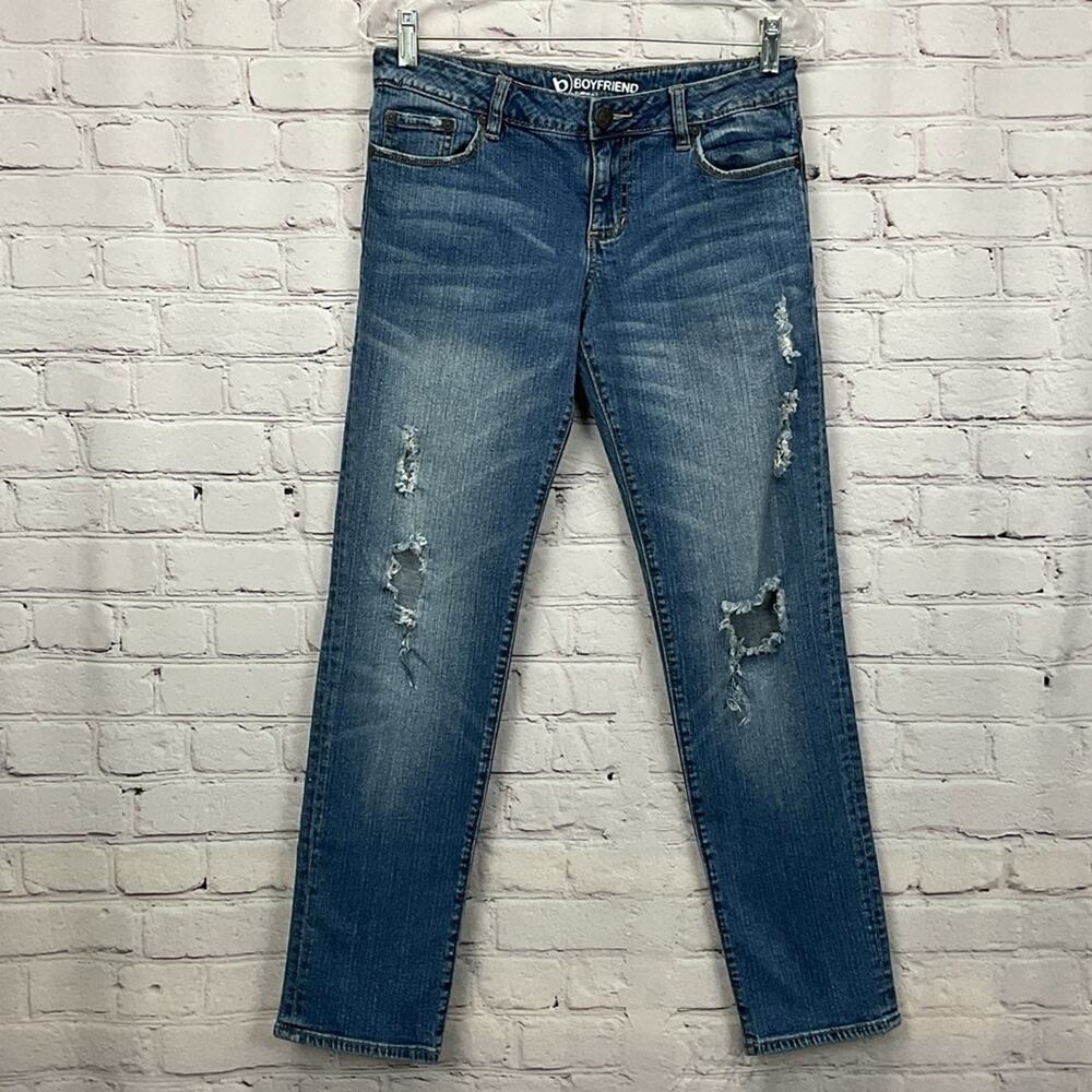 Boyfriend Jeans by Bullhead Women's Size 1 Blue Distressed Straight Academia